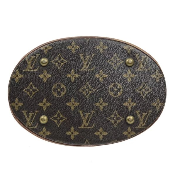 LOUIS VUITTON BUCKET PM Shoulder Tote Bag Monogram Leather Brown - Picture 6 of 14